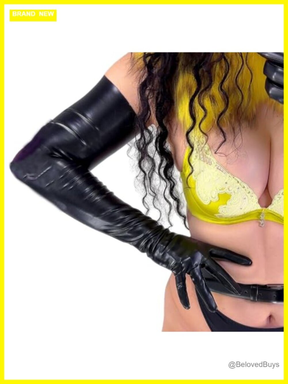Women's Faux Leather Extra Long 28in Evening Party Gloves